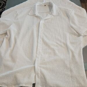 Source Unknown White Casual Button Down Shirt